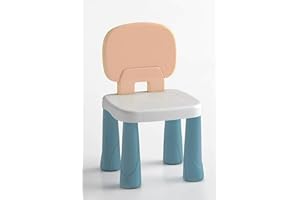 Florappy Kid's Chair with Curved Backrest - Easy-Clean, Durable, Stable & Safe Seat for Toddlers, Indoor & Outdoor Use, 100kg Capacity (Blue&Rose)