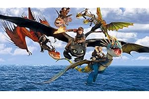 PARTYLANDIA Cialda Ostia Dragon Trainer Decorazioni Torta Cerimonie Compleanno Animazione