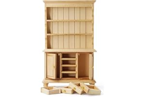 Odoria Miniature 1/12 Buffet Meuble Accessoire Maison de Poupée, Couleur du Bois