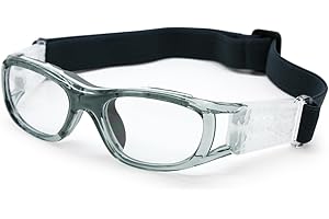 EnzoDate Bambini Pallacanestro Occhiali per ragazzi & Ragazze, Clear Lens Teenage Sport Occhiali, Occhiali di Protezione Calcio