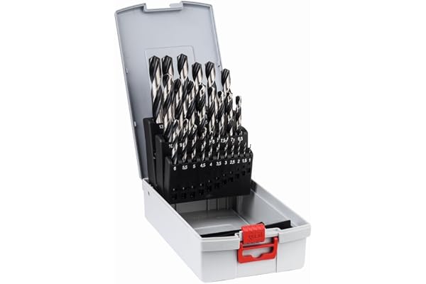 Bosch Professional Ensemble de 25 forets hélicoÏdaux HSS PointTeQ (pour métal, ProBox, accessoires pour perceuses-visseuses)