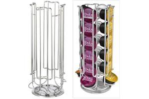 E.I.I. Porta Capsule Caffe, Porta Cialde per 24 Capsule, Portacapsule in Acciaio per Macchine di Caffè, Porta Caffè per Dolce Gusto, con Base Girevole di 360°, Robusto, Durevole e Facile da Pulire