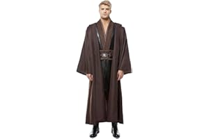 Taeyue Kostium męski Anakin Skywalker Darth Vader Cosplay zestaw na Halloween, karnawał, imprezę, garnitur dla dorosłych, brązowy