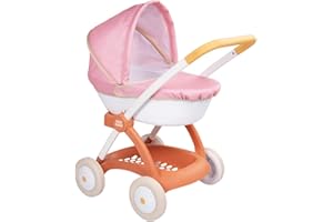 Smoby - Baby Nurse - Landau - pour Poupons et Poupées Jusqu'à 42 cms - Capote Rétractable - Panier de Rangement - A Partir de 18 Mois - Fabrication Espagnole