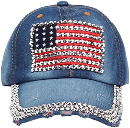 Pingtri High Quality Cowboy Hip-Hop Baseball Cap Full Diamond Flat Snapback Hat (D)