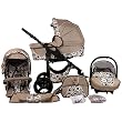 Bergsteiger Capri Kinderwagen 3 in 1 Kombikinderwagen Megaset 10 teilig inkl. Babyschale, Babywanne, Sportwagen und Zubehör