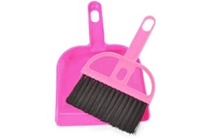 WishLotus Mini Dustpan and Brush Set, Portable Exquisite Pet Waste Cleaning Kit, Hamster Sand Scooper Cage Cleaning Tool for Small Pets Guinea Pigs Hamsters Chinchillas Rabbits Reptiles (Pink)