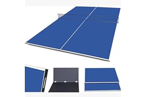 ‎HLC HLC Faltbar Tischtennistisch Tischtennisplatte Top klappbar Indoor inklusive Netz 9ft 274 * 152 * 1.5 cm Ergänzung zu Billiardtisch blau