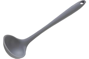 Wiltshire Silicone Ladle, Soup Serving Spoon, Heat-Resistant Utensil, Non-Stick Non-Scratch, Pebble Grey, 28x8.3x7cm