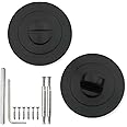 Bwintech 1 Pair 52MM Matt Black Bathroom Escutcheon Polished Nickel Turn and Release Set