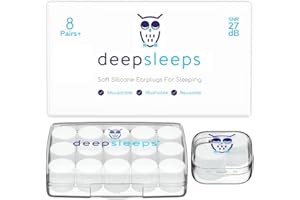 Silicone Ear Plugs for Sleeping 8 Pairs Reusable Soft Waterproof Noise Cancelling Premium Moldable Earplugs for Sleep Snoring Travelling Studying Noise Reduction Deep Sleeps