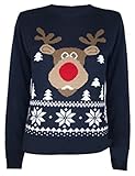NEW KIDS CHILDREN BOY GIRL KNITTED CHRISTMAS REINDEER RUDOLPH STARS FLEECE KNITTED JUMPERS RANGE RED SANTA TREE AGE 3-13 YEARS