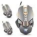 Produktbild Gaming Mouse USB Wired Optical Mice 7 Tasten 3200DPI 1000Hz Rückgaberate Gewicht Tuning 4 Farbe atmen LED-Licht (Grau)