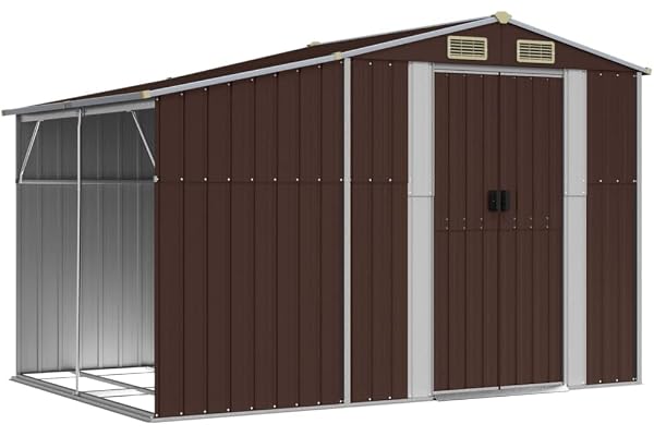 vidaXL Abri de Jardin Marron 277x192,5x179 cm Acier galvanisé