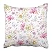 Produktbild Ocabags Throw Pillow Covers Print Spring with White Roses Purple Pyrethrum Inflorescence Hydrangea Little Pink Flowers and Flying 18 X 18 inch Square Zipper Polyester Home Sofa Decorative Case
