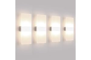Klighten Lámpara de pared Interior 12W Moderna Apliques de Pared Blanco Natural 4000K perfecto para Salon Dormitorio Sala Pasillo Escalera (4 pack)