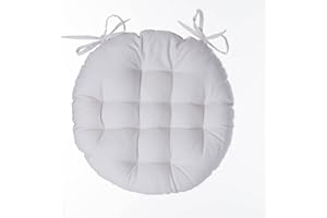 ATMOSPHERA CREATEUR D'INTERIEUR Cojín de silla redondo en algodón marfil D. 38 cm - Atmosphera créateur d'intérieur