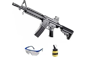 ECOMMUR Fusil Saigo M4 CQB Muelle (6mm) | Escopeta de Airsoft Calibre 6mm + biberón + Gafas de protección. Pistola de iniciación al Airsoft