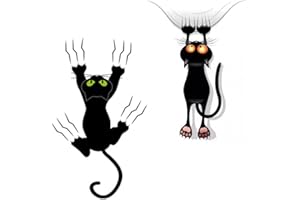 AORVYUI Pegatinas de Gato Negro para Coche - Lindo y Divertido Diseño Exterior de Garra para Decoración de Puertas
