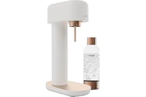 Mysoda Ruby 2 Sparkling Water Maker - Soda Streaming Machine Silent Carbonated Water Machine Robust Long-Lasting Aluminium Soda Maker 1L Water Bottle Without CO2 Cylinder - White Copper Soda Machine