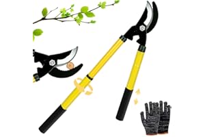 RURIZHONGTIAN Astschere Teleskop Amboss 42-61cm, Baumschere Teleskop, Astscheren Bypass, Gartenarbeit Baumschere, Ast Schere Mit Rutschfeste Gummigriffe, Zum Schneiden Von Frischem Holz Bis Zum Ø Von 30 mm.