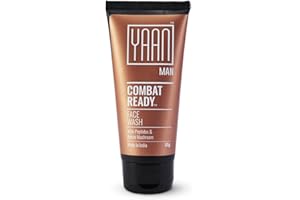 YAAN MAN Combact Facewash with Senna, Peptides, and Reishi Mushroom for Women and Men, Gentle Cleanser for all Skin Type Brightens Skin for Fresher and Healthier Appearance Remove Dirt and Oil, 85 gm