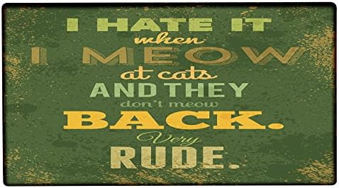 Door Floor Mat rative Vet Practice Saying Meow Print 99x55 cm
