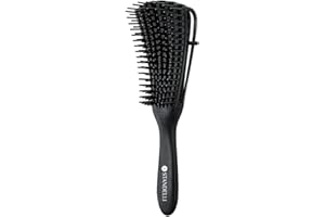 STANDELLI ST PROFESSIONAL Detangling Brush for Black Natural Hair, Kinky Frizzy Wavy Curly Coily Thick Afro –textured 3a to 4c Hair, Vented for Blow Drying (abony black)