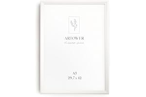 Artower® Bilderrahmen Vintage Weiß Holz Rahmen für DIN A3 29,7 x 42 cm | Posterrahmen Groß Collage | Picture Frame Vintage White Wood 30x42 cm | Retro Schmal Bilderrahmen | Weiß Poster Rahmen