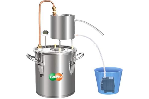 YUEWO Cuve de Fermentation, Acier Inoxydable Stockage de Brassage Bouilloire avec Couvercle