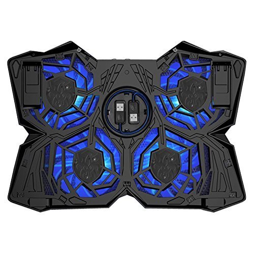 KLIM Wind Laptop-PC Kühler – Leistungsstark wie kein anderer – Schneller Kühlvorgang – 4 Lüfter Belüfteter Notebookständer Gamer Gaming Stützhalterung - 7