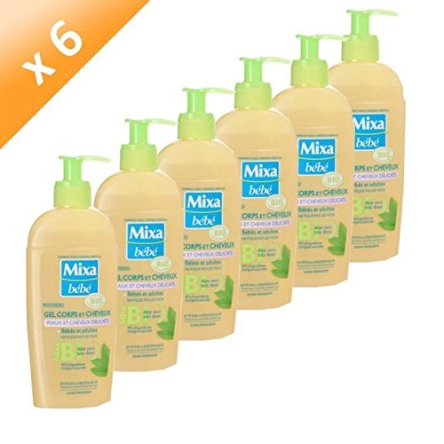 Preisvergleich Produktbild MIXA Baby-Bio-Gel-körper und Haar 250ml (x6)