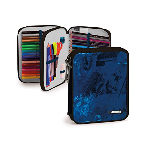 Dis2  - Plumier l  pices doble reverse  azul