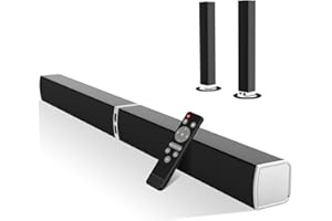 HoYLluDLL 2 en 1 Soundbar TV Speaker con Audio Potente, Soundbar per TV con connessione HDMI-ARC/Ottica/AUX (White)