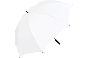 iX-brella Paraguas de golf Full-Fiber XXL 130 cm ligero resistente a las tormentas con mango suave, Weiß, grande, Weiß, Large