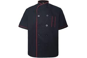 TOPTIE Unisex Short Sleeve Chef Coat Jacket