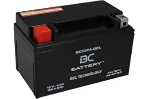 BATTERY CONTROLLER BC BATTERY 12V 6Ah GEL Batterie moto BCTX7A-GEL moto&scooter, sans entretien scellée préchargée similaire à YTX7A-BS