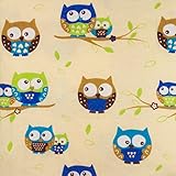 GMGold 5 x Die weiche Spitzenqualität super der Flanell für die Säuglinge, Maße: 80x70cm 100% Baumwollpflanze. Neu Design Baby-Gesichts-Tücher / Windeln / Vierecke / Wickeln (ICH MAG EULEN) - 5