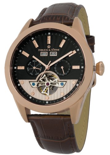 Herzog & Shne Herren-Armbanduhr XL Analog Automatik Leder HS512-325 Herzog & Shne Herren-Armbanduhr XL Analog Automatik Leder HS512-325