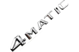 KARFRI 3D ABS 4 MATIC Logo 4matic Emblem Letters Car Trunk Badge Compatible With Mercedes A E C GLK GLC 220 250 ML 320 4MATIC Sticker Accessories (Color : Silver Convex)