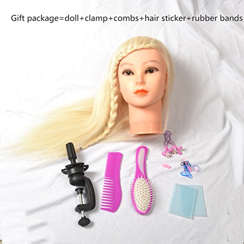 Styling Head Doll Kits ,Training mannequin with clamp hair color:bleach blonde