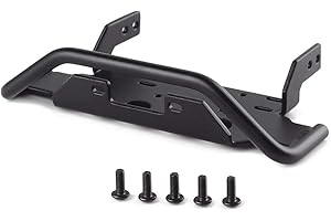 INJORA RC Paraurti Metallo Front Bumper con Porta argano per 1:10 RC Crawler Traxxas TRX4 G500 4X4 TRX6 6X6 (Nero)