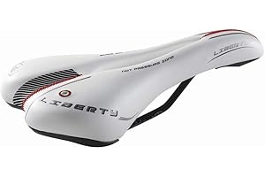 SELLE MONTEGRAPPA Sillín Montegrappa Original Ideal para Bicicletas De Montaña Bicicleta De Competición En Cuero Sintético 100% Producto Artesanal Canal Antiprostático Mod Liberty 1400 (Color: Blanco)