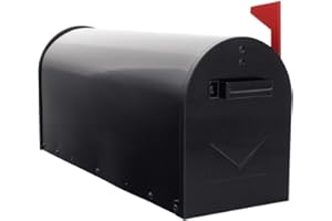 PROFIRST Boîte aux lettres américaine noire en acier - Drapeau Rouge - Pro First 630