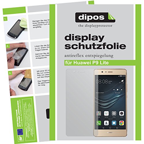 dipos Huawei P9 Lite Schutzfolie (6 Stück) - Antireflex Premium Folie matt