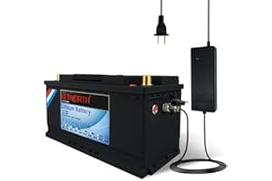 KEPWORTH 12V 120Ah LiFePO4 Battery Deep Cycle Lithium Iron Phosphate Battery Built-in BMS Lightweight Maintenance-Free Perfect for RV/Camping, Solar/Backup Power,Trolling,Motor/5-Years Warranty