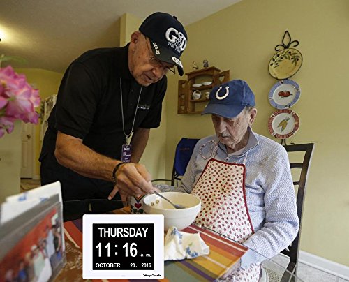 Honglanao ® 8 „Digitaler Kalender Tag Uhr mit Nicht Abbreviated Tag & Monat & Digital Kalender – Woche Zeit Alzheimeruhr ,Seniorenuhr Sehr Gut Geeignet für ältere (weiß). - 5