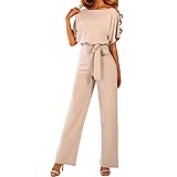 Coloody Tuta da Donna Maniche Lunghe Scollo a V Elegante Monopezzi e Tutine Pantaloni Lungo Jumpsuit con Tasche