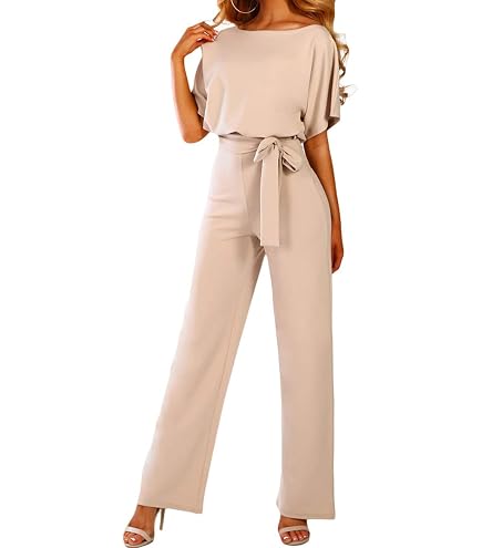 APART Fashion Tuta Intera Donna In Jersey Elasticizzato - Scollo Rotondo, Cintura, Tasche, 95% Poliestere 5% Elastan - 2