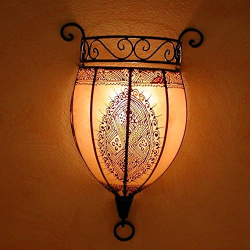 Orientalische Wandlampe Marokkanische Wandleuchte Nakous Weiss